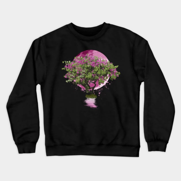 Pink Tree Crewneck Sweatshirt by Scailaret